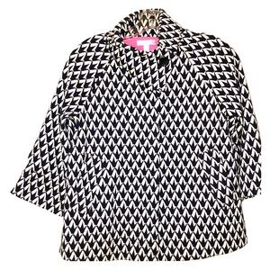 Lilly Pulitzer Navy and White Cowl Neck Jacket